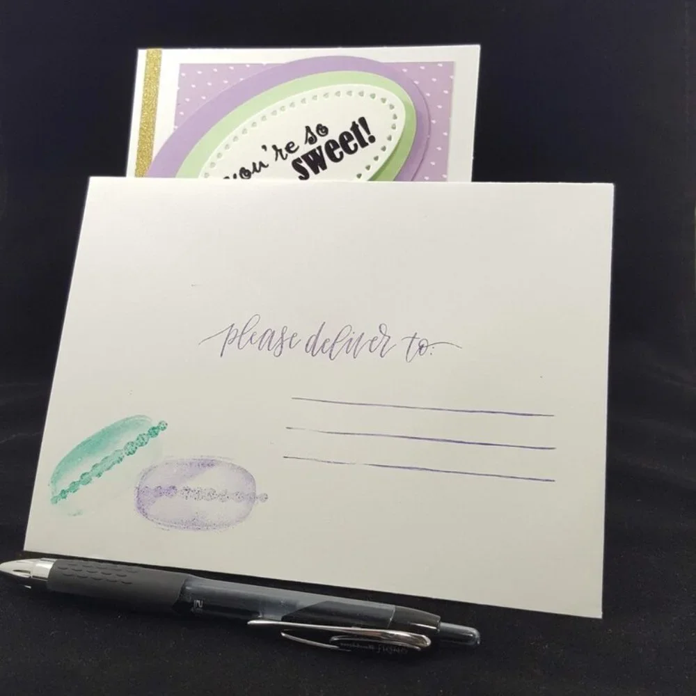 Macaroon Note Card, 'You're so Sweet', Assorted‎ Color Macaroons w Envelopes